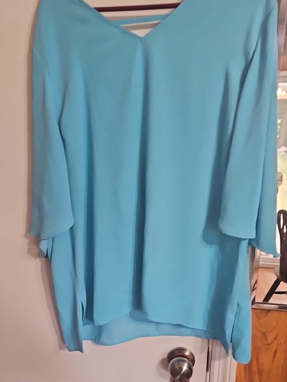 Chico's Turquoise V-Neck Tunic Top
